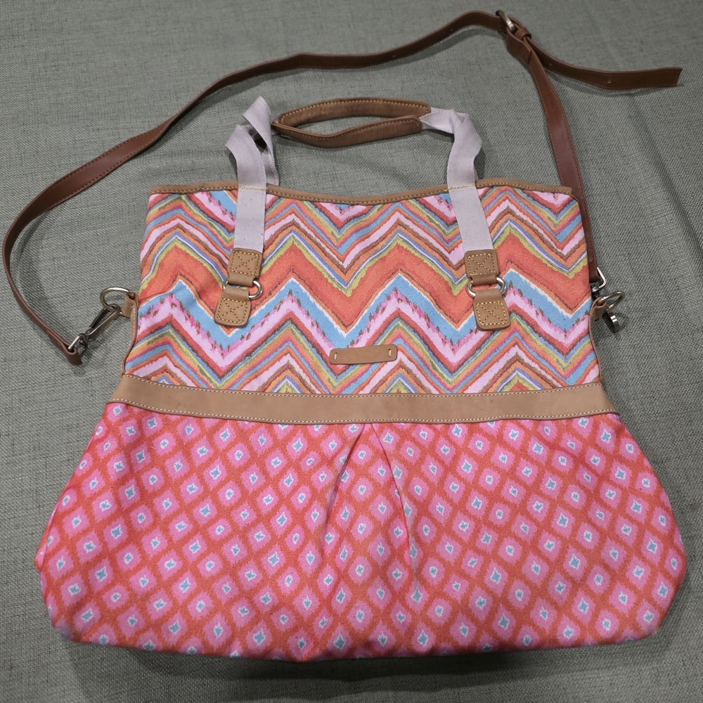 Dena Vibrant Chevron Large Travel Tote Bag